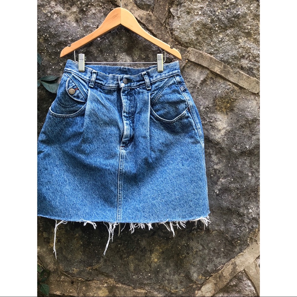 VTG cutoff denim skirt